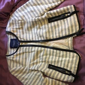 Dark Navy, Black and White Tweed Jacket